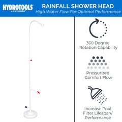 Swimline Poolside Shower assembled in outdoor setting