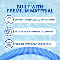 Swimline Vacuum Hose in use during pool cleaning