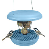 SWISSINNO Bird Feeder light blue front view with hanging wire