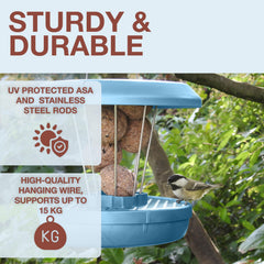 SWISSINNO Bird Feeder light blue with structured collection dish