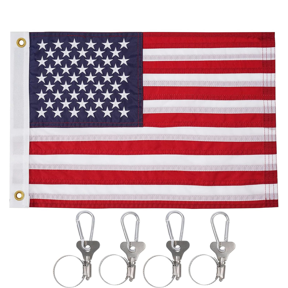 SYII 12x18 inch American boat flag with embroidered stars