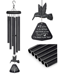 Synhonty Sympathy Wind Chimes black hummingbird design front view