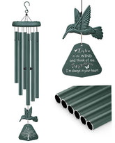 Synhonty Sympathy Wind Chimes dark green hummingbird design front view