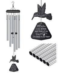 Synhonty Sympathy Wind Chimes with Hummingbird design front view