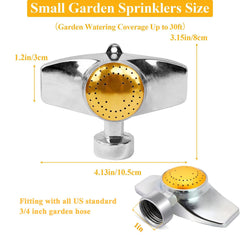 SYOOY Metal Spot Sprinkler showing 360 degree spray design