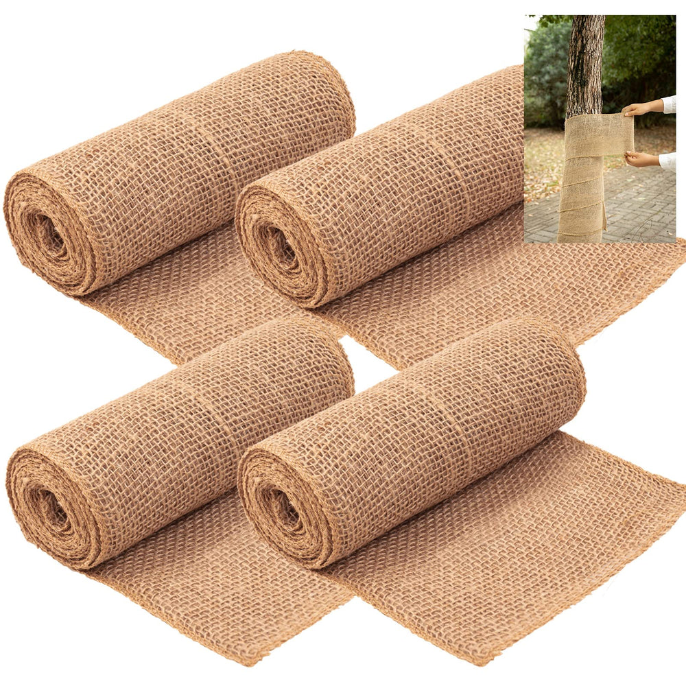 SYWHXY jute burlap tree wrap roll front view, 7.8 inches wide