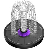 SZMP Solar Fountain black model front view with glass solar panels