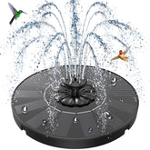 SZMP Solar Fountain black model with 7 nozzles in a garden