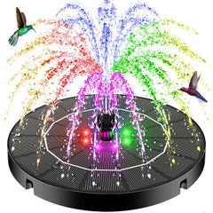 SZMP Solar Water Fountain with 8 LED lights and 7 nozzles