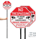 T&R No Trespassing Sign 12x12 inches with red lettering