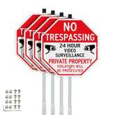 T&R No Trespassing Sign 12x12 inches with red lettering