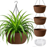 T4U 12 Inch Hanging Planter brown fabric pot front view