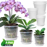 T4U Clear Orchid Pots 4.3 inch front view