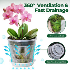 T4U Clear Orchid Pots 6.3 inch side view