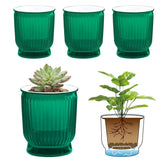 T4U Self Watering Pot 4 Inch front view in translucent green