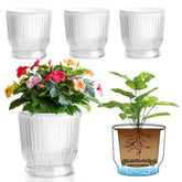 T4U Self Watering Pot front view 6 inch clear