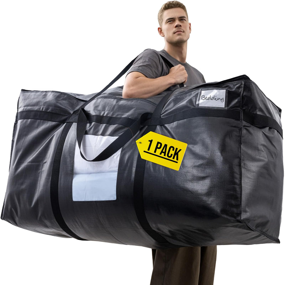 TAILI Extra Large Storage Bag in black, front view with zipper