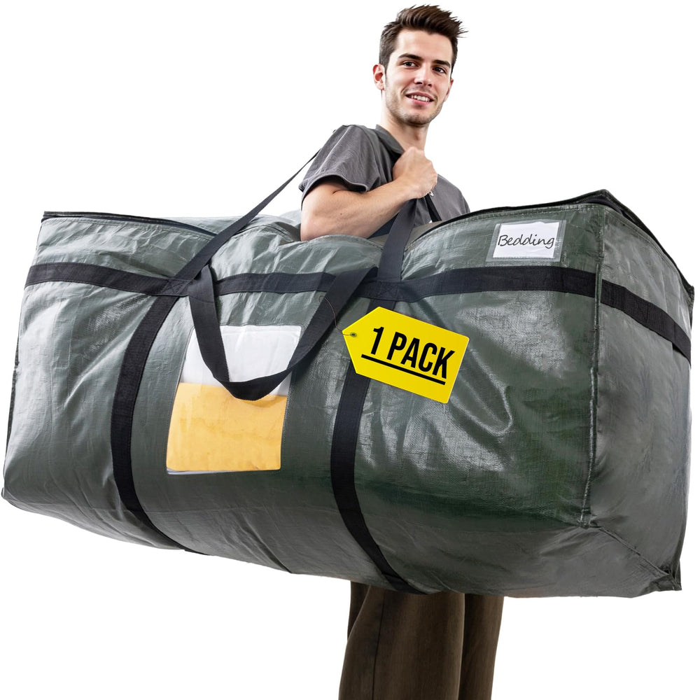 TAILI Extra Large Storage Bag in Green with visible window