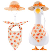 TAKEALOOKO Fall Goose Outfit Set front view with plaid pumpkin design