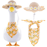 TAKEALOOKO Fall Porch Goose Outfit with Daisy Hat and Bib