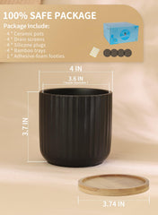 TAMAYKIM 4-inch ceramic plant pot with drainage hole