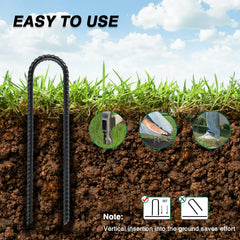 TANGJEAMER 8 Inch Rebar Stake in garden soil
