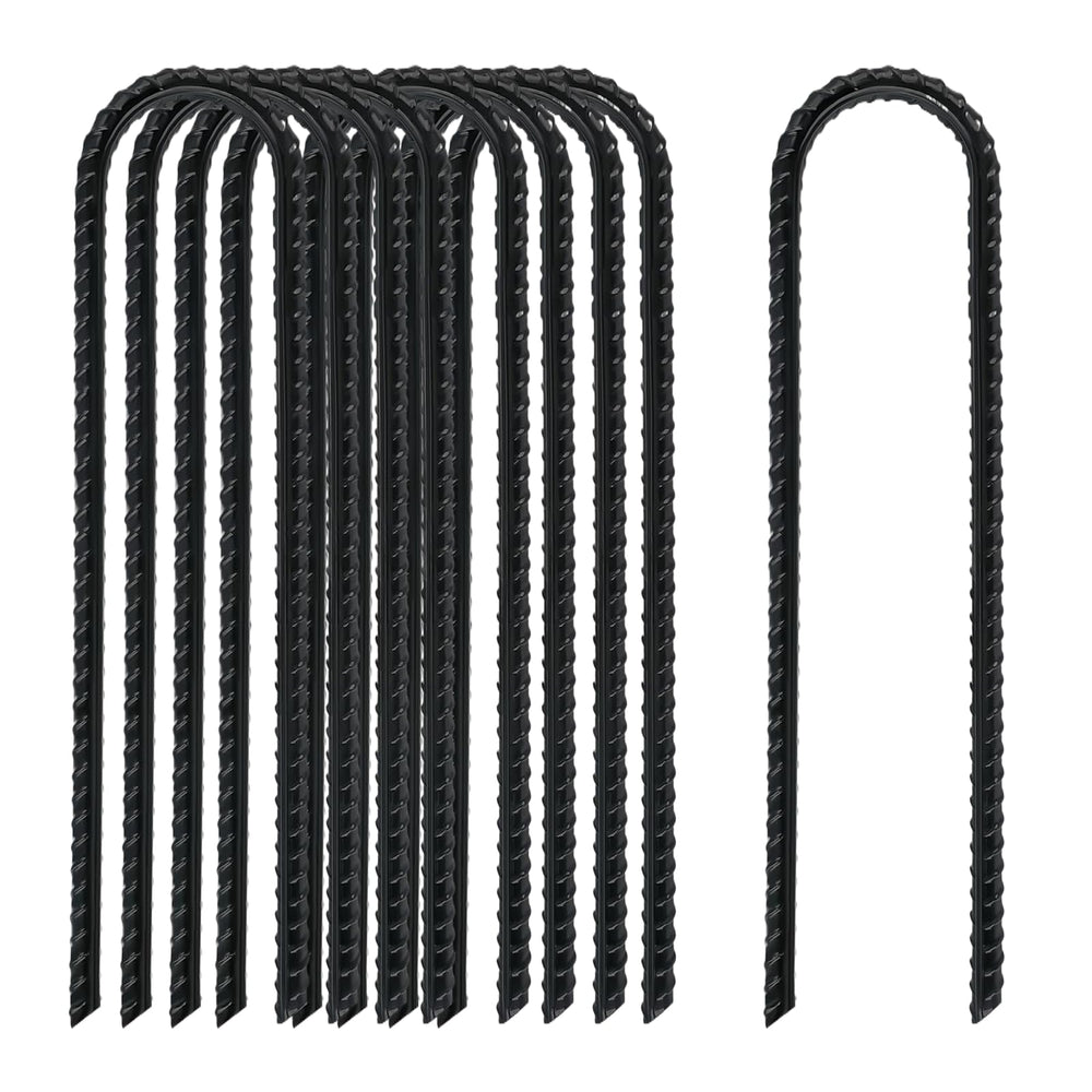TANGJEAMER 8 Inch Rebar Stake pack of 10, black