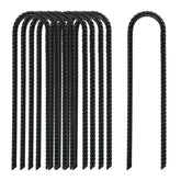 TANGJEAMER 8 Inch Rebar Stake pack of 10, black