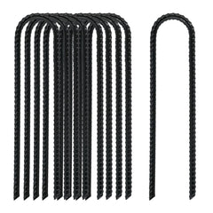 TANGJEAMER 8 Inch Rebar Stake pack of 10, black