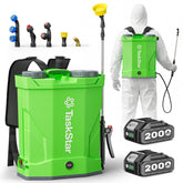 TaskStar Battery Powered Backpack Sprayer front view with green finish