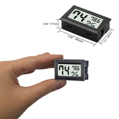 TASOGEN Mini Digital Thermometer Hygrometer black back view