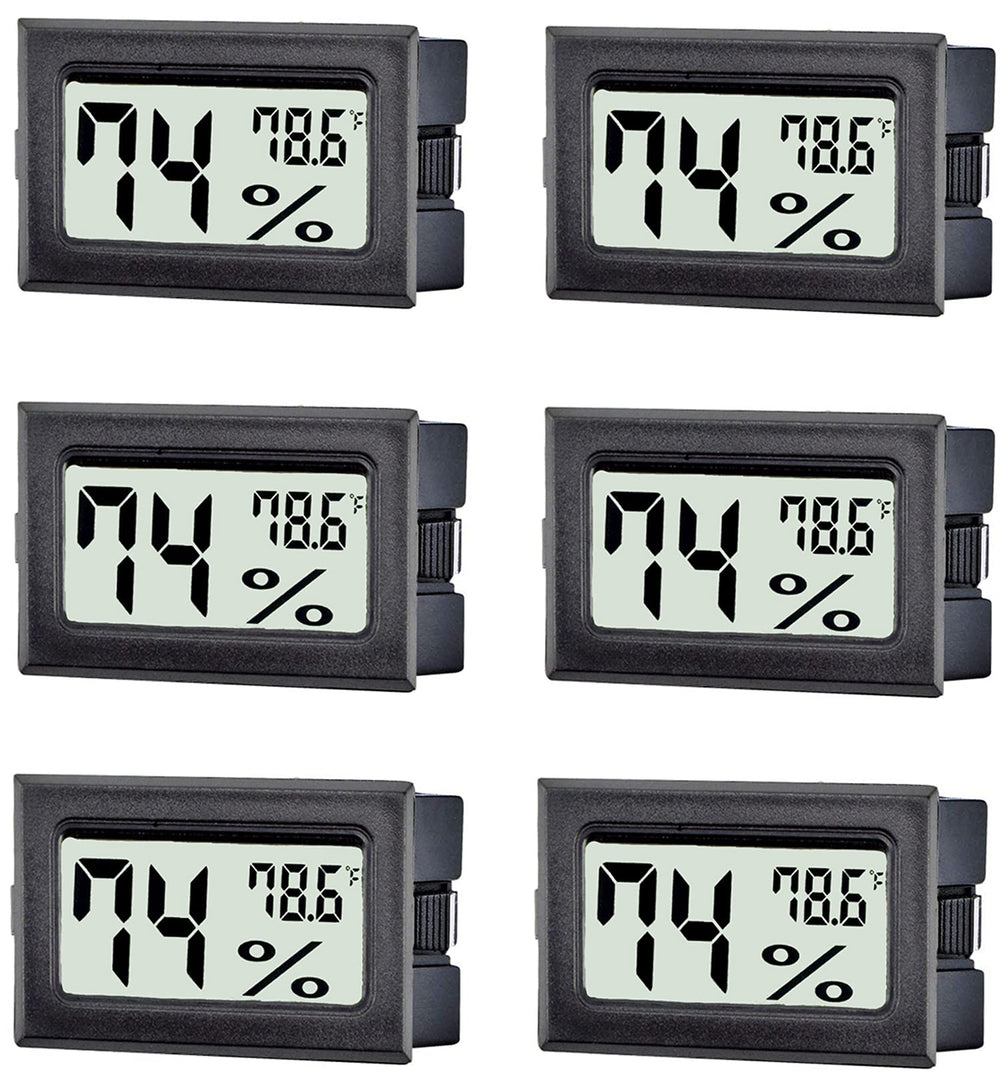 TASOGEN Mini Digital Thermometer Hygrometer black front view