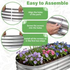 TATAANTY Galvanized Raised Garden Bed tools included for assembly