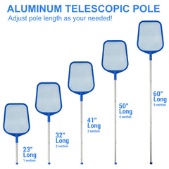 Tavaleu Pool Skimmer showing aluminum poles