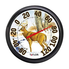 Taylor 13.25-inch deer pattern thermometer front view