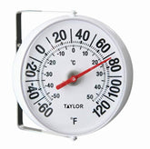 Taylor 5.25-Inch Outdoor Thermometer front view with clear dial