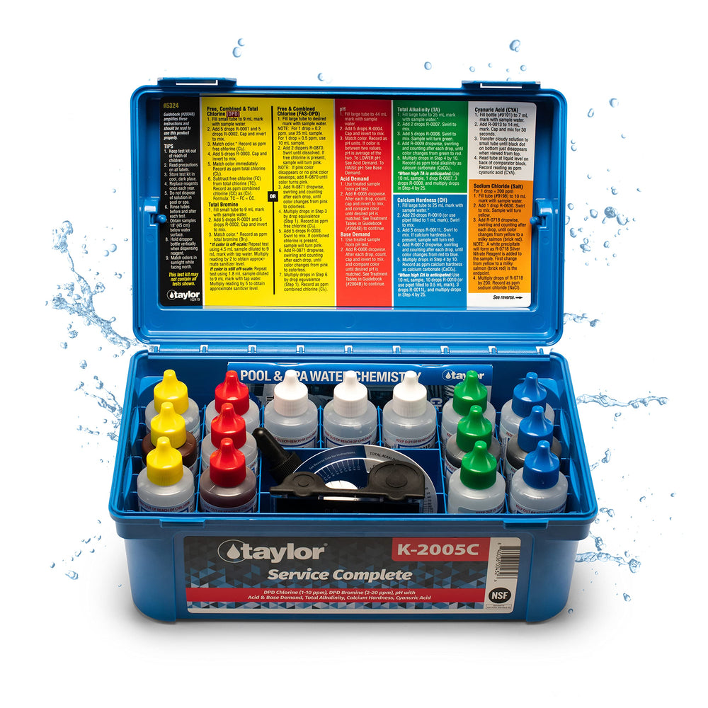 Taylor K-2005C Pool & Spa Test Kit front view with storage case