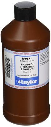 Taylor R-0871-E FAS-DPD Titrating Reagent 16 oz liquid bottle front view
