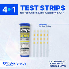 Taylor test strips showing colour chart