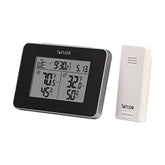 Taylor Wireless Digital Indoor Outdoor Thermometer front view, Black