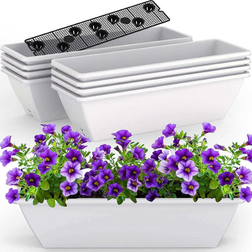 Tcevily 24 Inch White Window Planter Box front view
