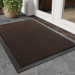 tchdio 17x29 brown doormat front view