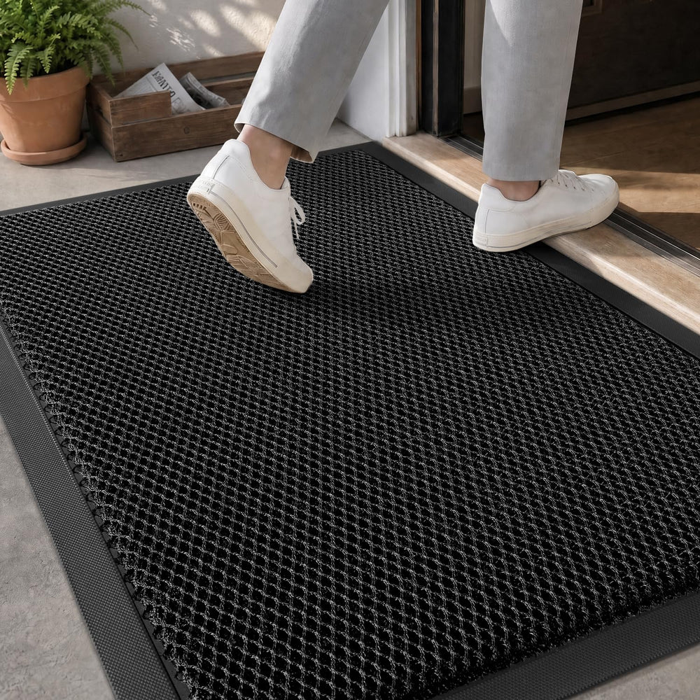 tchdio black doormat 24x47 front view