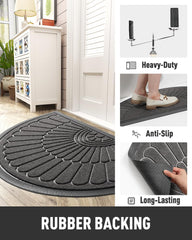 tchdio Door Mat Grey semicircular shape