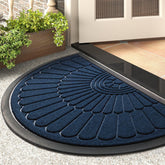 tchdio Semicircular Durable Rubber Doormat front view in navy blue