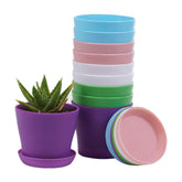 TDHDIKE 10 Pcs Plastic Planters in assorted colours front view