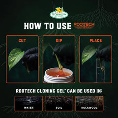 Technaflora Rootech Cloning Gel with plant cuttings