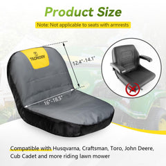 Tecreddy Lawn Mower Seat Cover back view with pockets