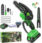 TEEANEES Mini Chainsaw front view with green finish