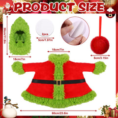 Teeanzo Christmas Goose Outfit accessories including hat and fuzzy ball